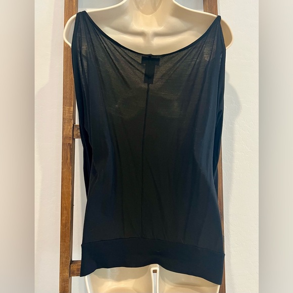 Guess Jeans black knit top, open sleeve shirt, tie up off shoulder Juniors Large - Picture 4 of 6